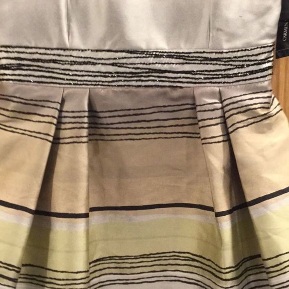 Carmen Marc Valvo Pleat Cocktail Dress - Picture 7 of 12